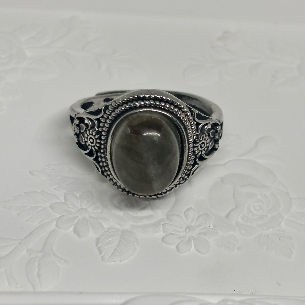 Vintage Style Genuine Labradite Ring - Picture 3 of 3
